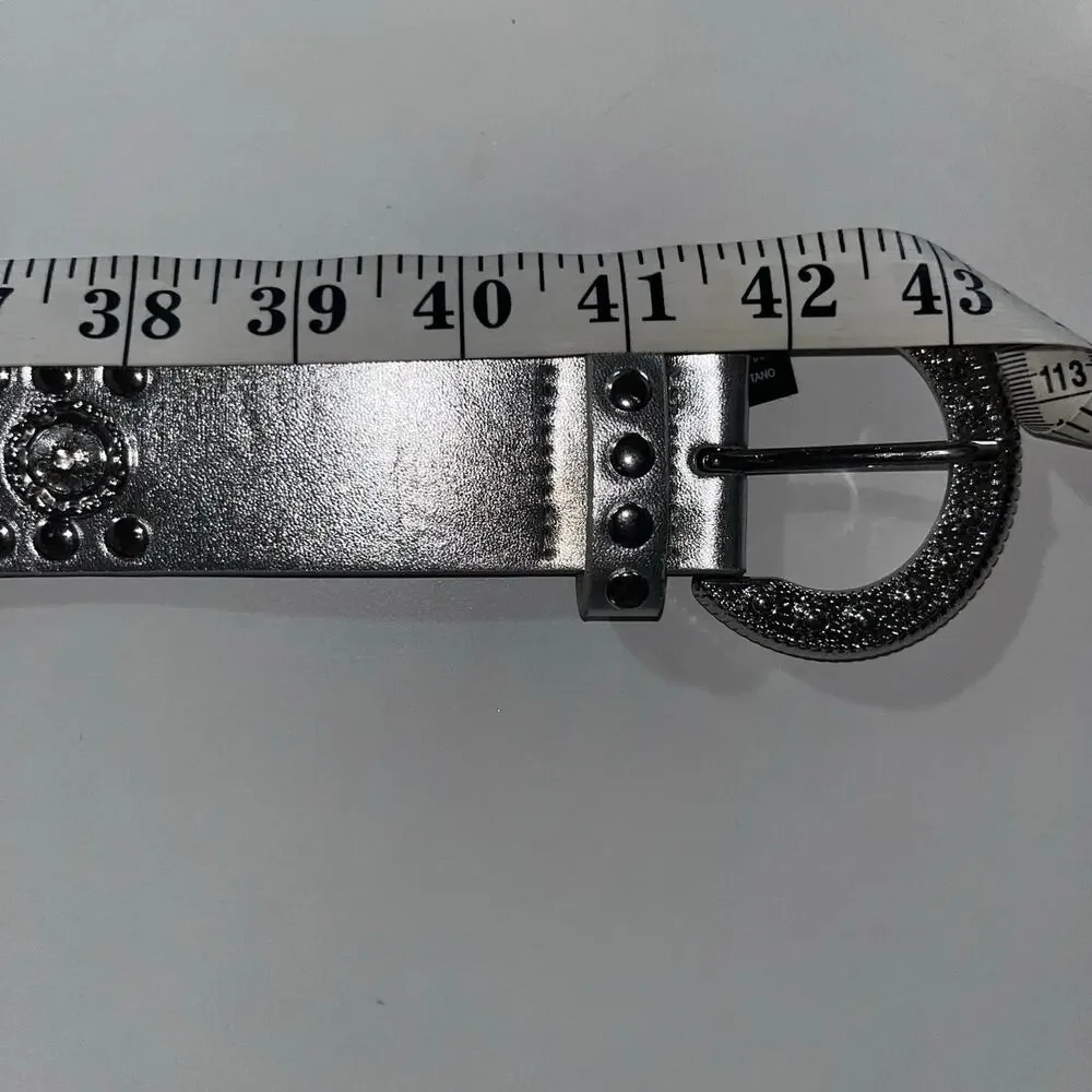 Urban Outfitters Silver Embellished Big Buckle Western Belt Size Medium (F)